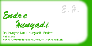 endre hunyadi business card